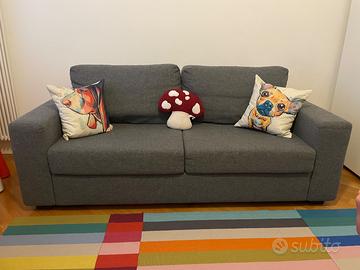 Divano Letto Tessuto Grigio