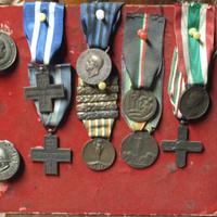 QUADRETTO MEDAGLIE  MILITARI WW1 E WW2