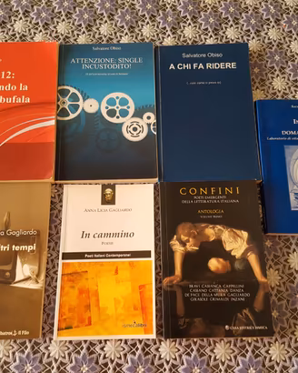 Lotto di 7 libri di narrativa e poesia