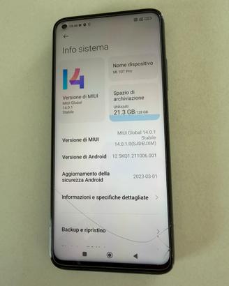 Xiomi mi10t schermo danneggiato