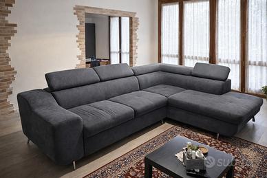 Divano angolare con penisola contenitiva – gri