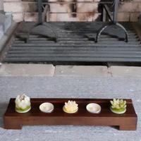 Porta Candele / Tealight in legno di noce