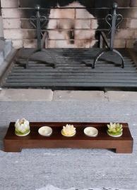 Porta Candele / Tealight in legno di noce