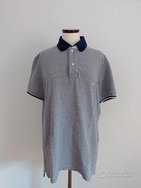 Polo Fay grigia colletto blu
