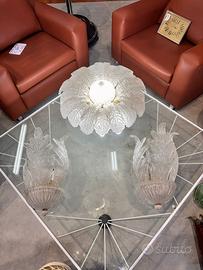 Set lampadario con due applique murano