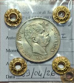 Moneta argento una lira 1899, Umberto I, FDC