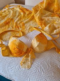 Set mare 3 pezzi coordinati in giallo/arancio 