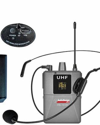Radio microfono archetto con ricevitore batteria