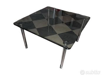 Tavolino In Vetro Quadrato Da Salotto - Ingresso