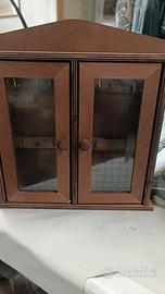 mobiletto porta chiavi in legno vintage 