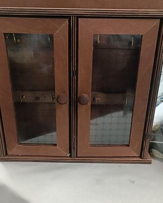 mobiletto porta chiavi in legno vintage 
