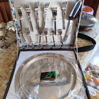 Set Torta vintage 1991 nuovo con decorazioni oro