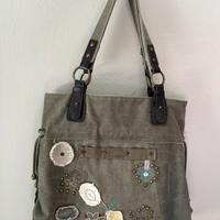 Borsa shopping colore verde militare