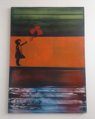 quadro astratto con immagine 