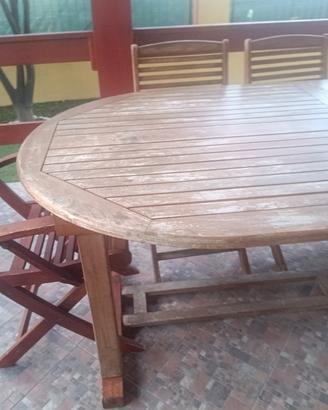 tavolo e sedie in legno 