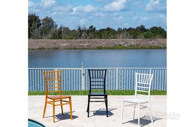 Sedia chiavarina tiffany oro nera bianca catering