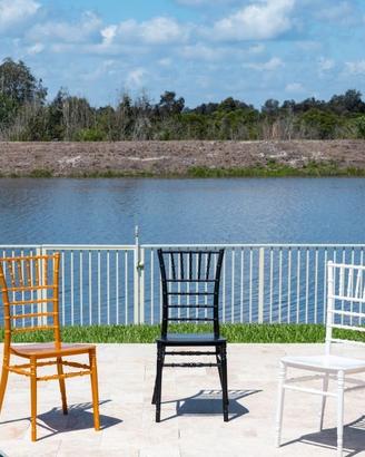 Sedia chiavarina tiffany oro nera bianca catering