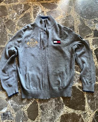 Giacca cardigan zip Tommy Hilfiger grigia uomo ful
