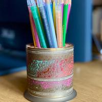 Porta penne ottone indiano da scrivania