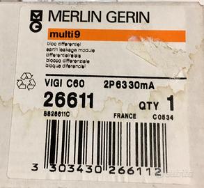 Merlin Gerin 26611 blocco Vigi Diff C60 2p 63A 30m