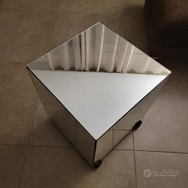 Tavolino Rimadesio a specchio con rotelle