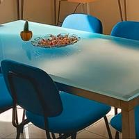 Tavolo da pranzo/scrivania in vetro opaco