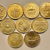 Lotto 9 monete 200 Lire commemorative