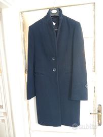 cappotto donna blu notte lungo elegante taglia 44 