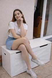 Cassapanca Baule panca Contenitore in legno porta