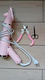 Asciuga pelli,tagliaunghie e forbici punta rotonda