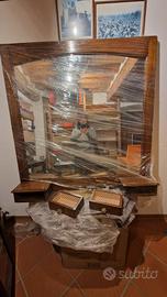 Grande specchio restaurato in legno antico 