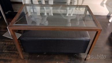 A27 Arredo negozio Tavolo con pouf ecopelle corten
