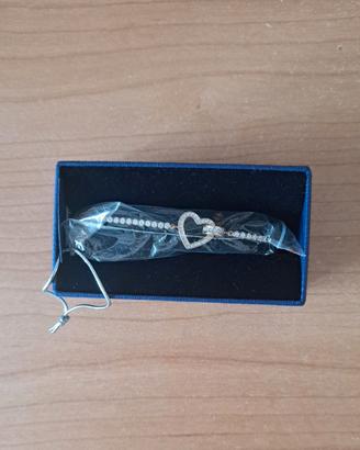 Bracciale Swarovski Lovely Cuore, Bianco, Placcato