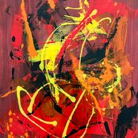 Quadro astratto, colorato in acrilico. Unico