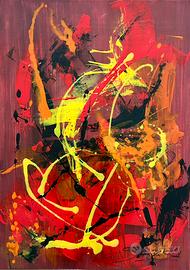 Quadro astratto, colorato in acrilico. Unico