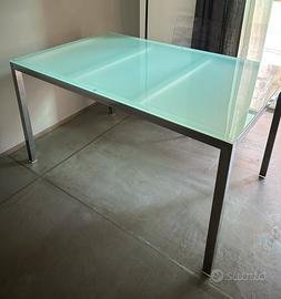 Tavolo da pranzo Acciaio\Vetro 135x85 Ikea Torsby