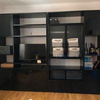 Mobile salotto/ufficio in legno nero