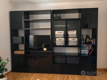 Mobile salotto/ufficio in legno nero