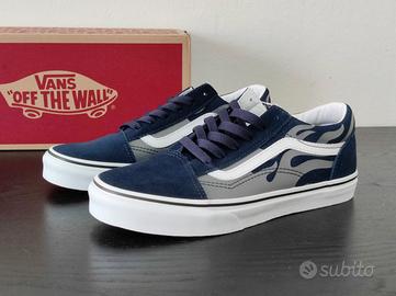 Vans Old Skool Blue Silver Flame - NUOVE SCONTATE