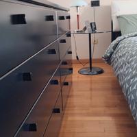 cassettiera a 8 cassetti nera lucida