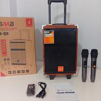 Cassa bluetooth portatile karaoke 6000 watt pmpo 