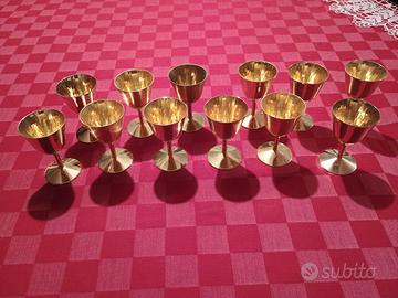 12 Calici Vintage placcati oro 24 carati