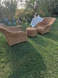 Due poltrone e tavolino da giardino vintage