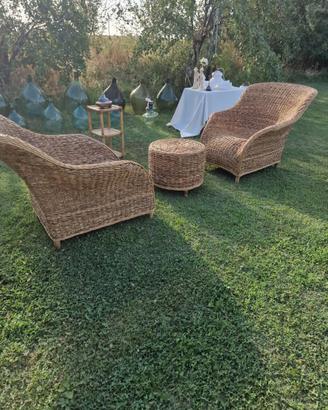 Due poltrone e tavolino da giardino vintage