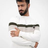 Maglione Uomo Elegante Bianco