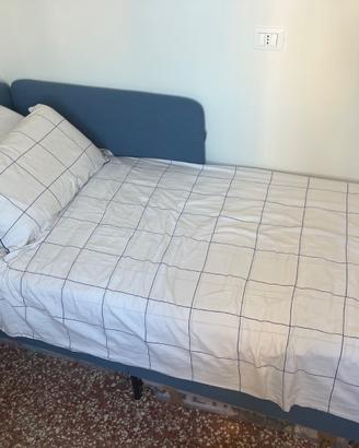 Letto Ikea con testata e laterale iin tessuto imbo