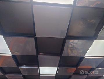 controsoffitto con plafoniere per neon e pannelli