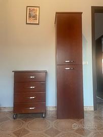 Colonna e cassettiera bagno - legno impiallacciato