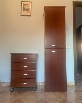 Colonna e cassettiera bagno - legno impiallacciato