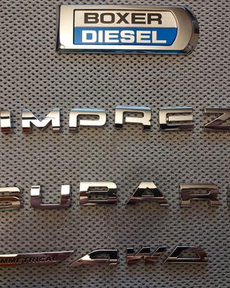 Scritte Subaru Impreza Symmetrical AWD BoxerDiesel